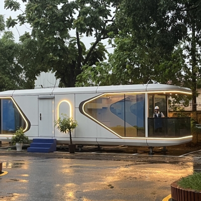 Client visited CKDA to inspect and approve the completed spaceship capsule house - Wonder Boat