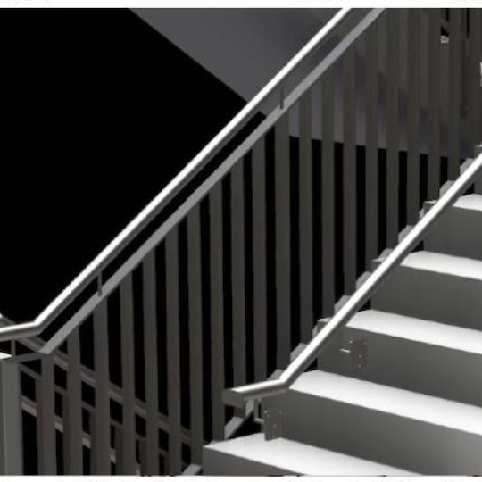 Modern aluminum stair railing