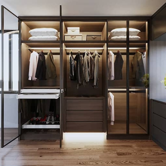 Aluminum wardrobe frame